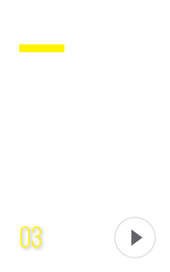 A minimal interface with "Vehicle Cabins" in white at the top, a yellow underline, the number "03" in yellow at the bottom left, and a white circular play button with a gray triangle at the bottom right.